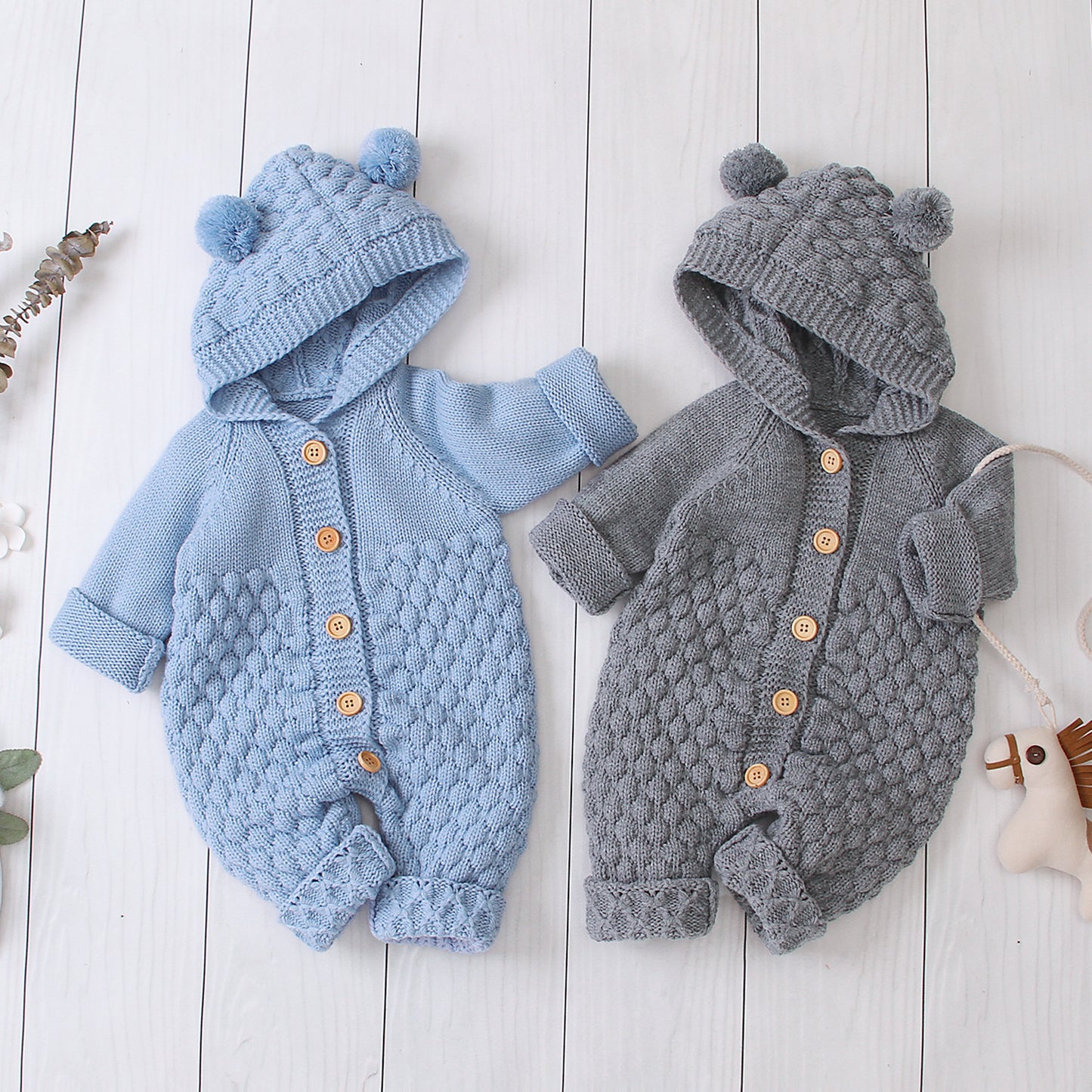 Snuggle Bear Knitted Romper