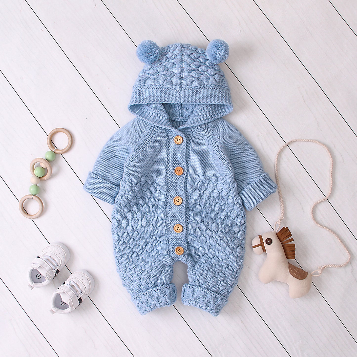 Snuggle Bear Knitted Romper