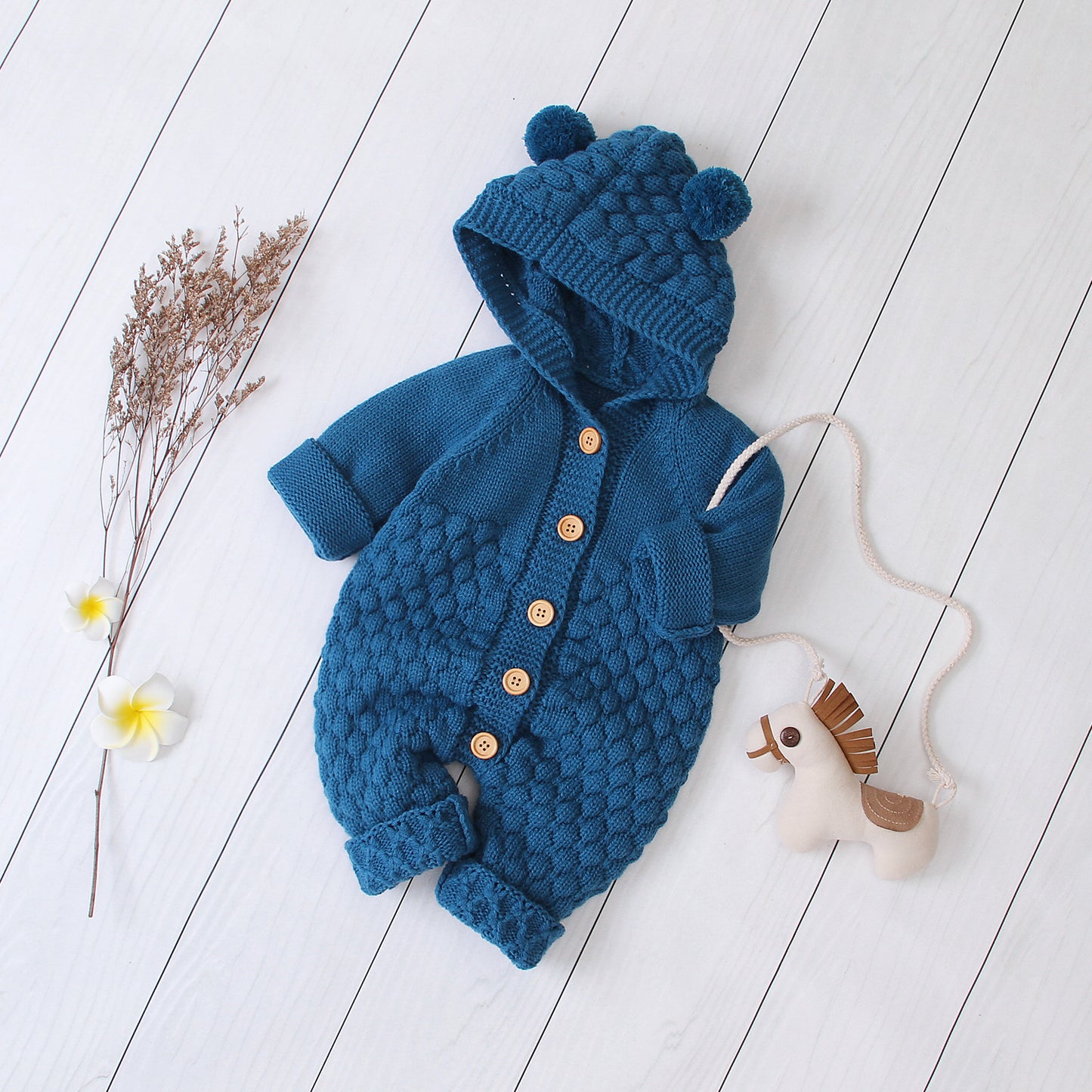 Snuggle Bear Knitted Romper