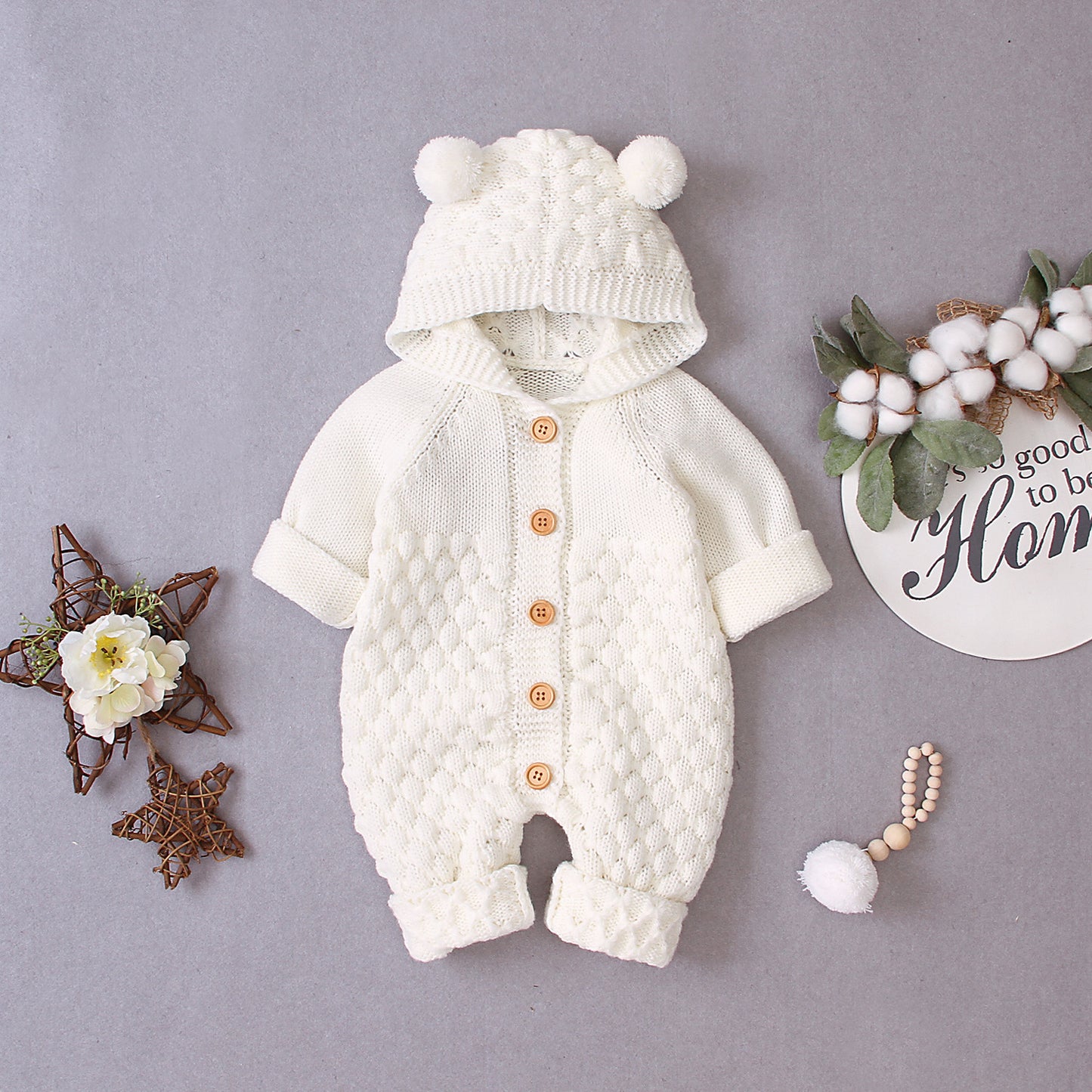 Snuggle Bear Knitted Romper