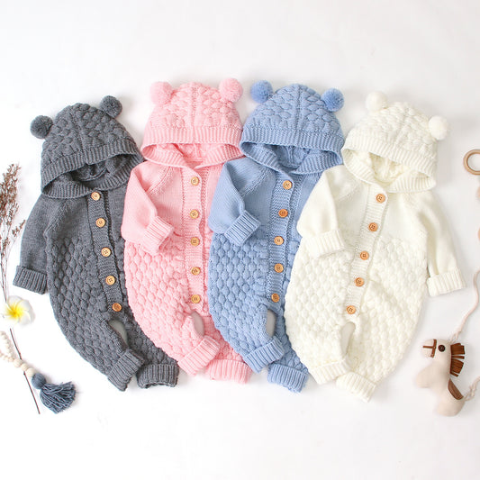 Snuggle Bear Knitted Romper