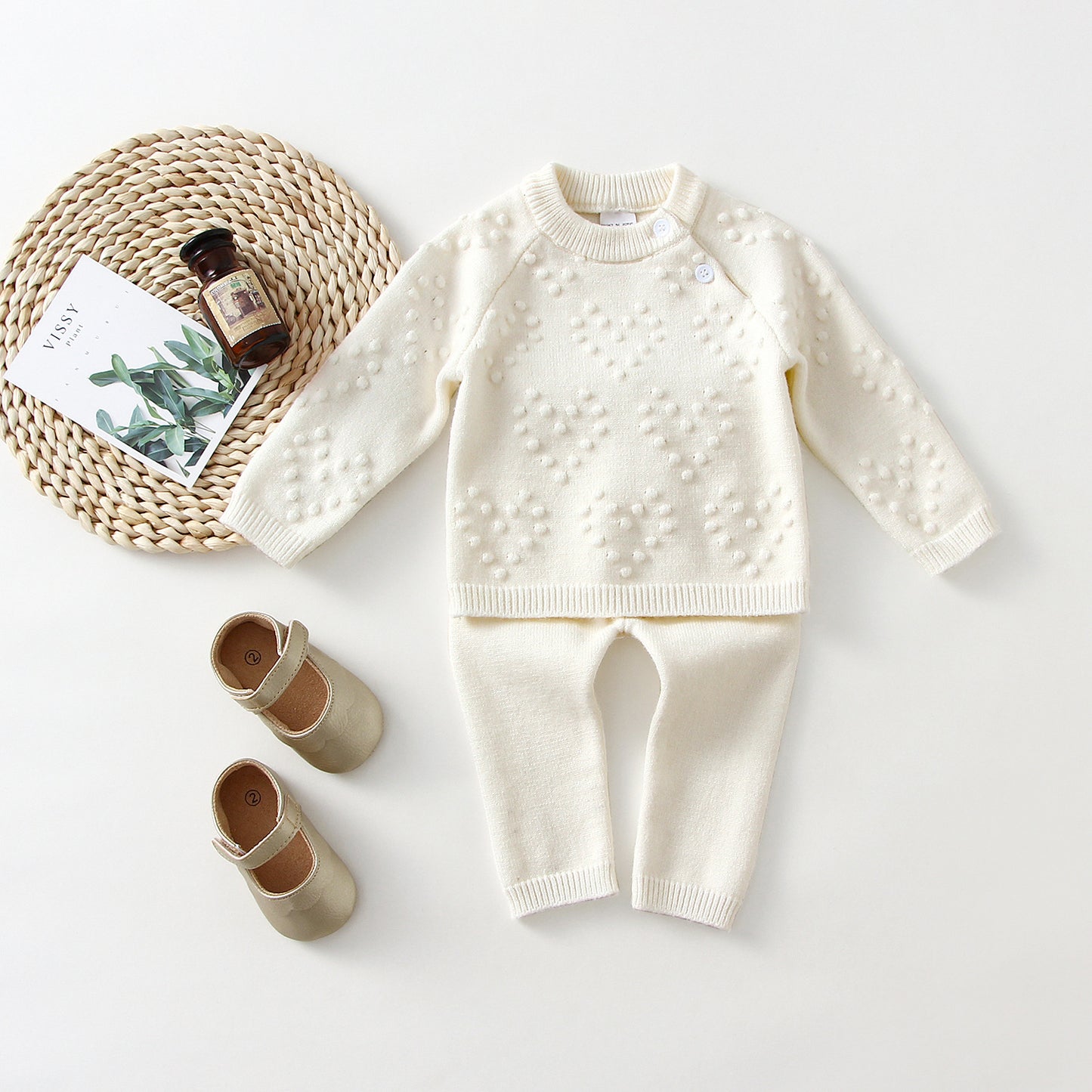 Sweetheart Knit Sweater Set