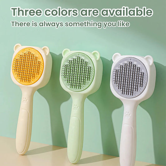 Multi-functional Pet Grooming Comb - One-Key Deep Deshedding & Hair Removal for Cats & Dogs