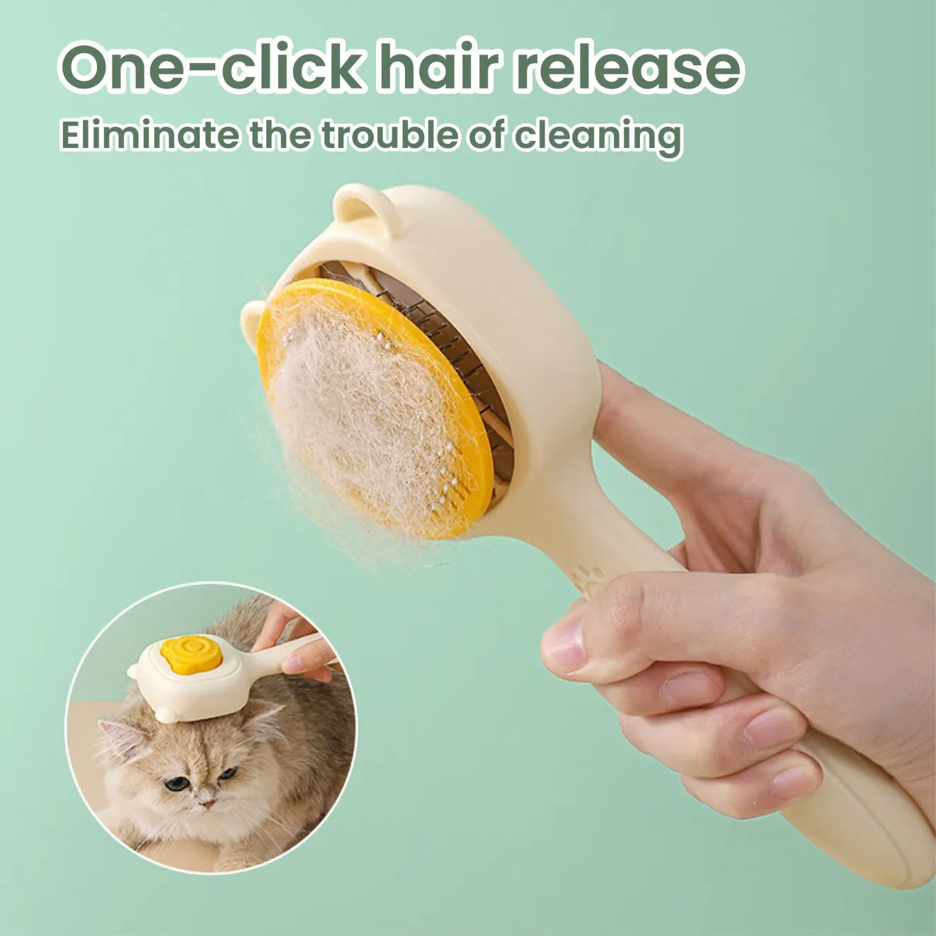 Multi-functional Pet Grooming Comb - One-Key Deep Deshedding & Hair Removal for Cats & Dogs